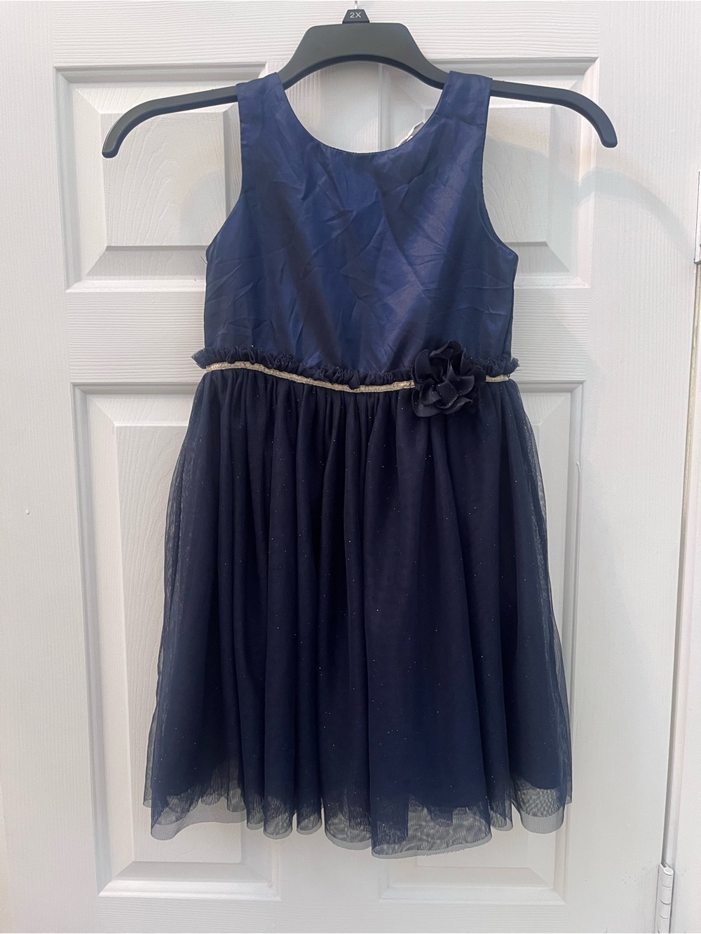 Girls H&M navy glittery dress